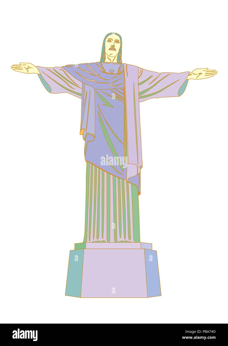 Cristo redentore, Brasile, illustrazione vettoriale Illustrazione Vettoriale