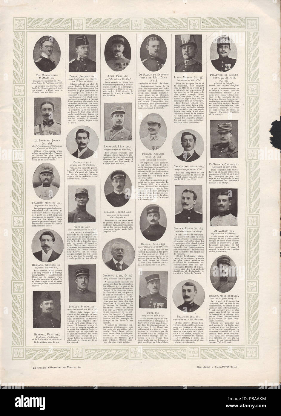 1108 n. 3787 2 octobre 1915, scansione35, Le Tabbleau dHonneur, Planche 89 Foto Stock