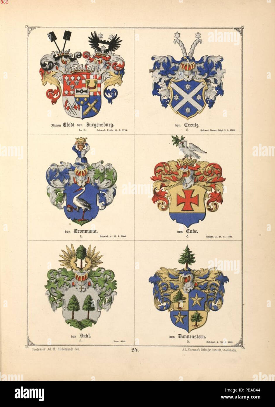 1111 nobili stemmi, pagina 24 Foto Stock
