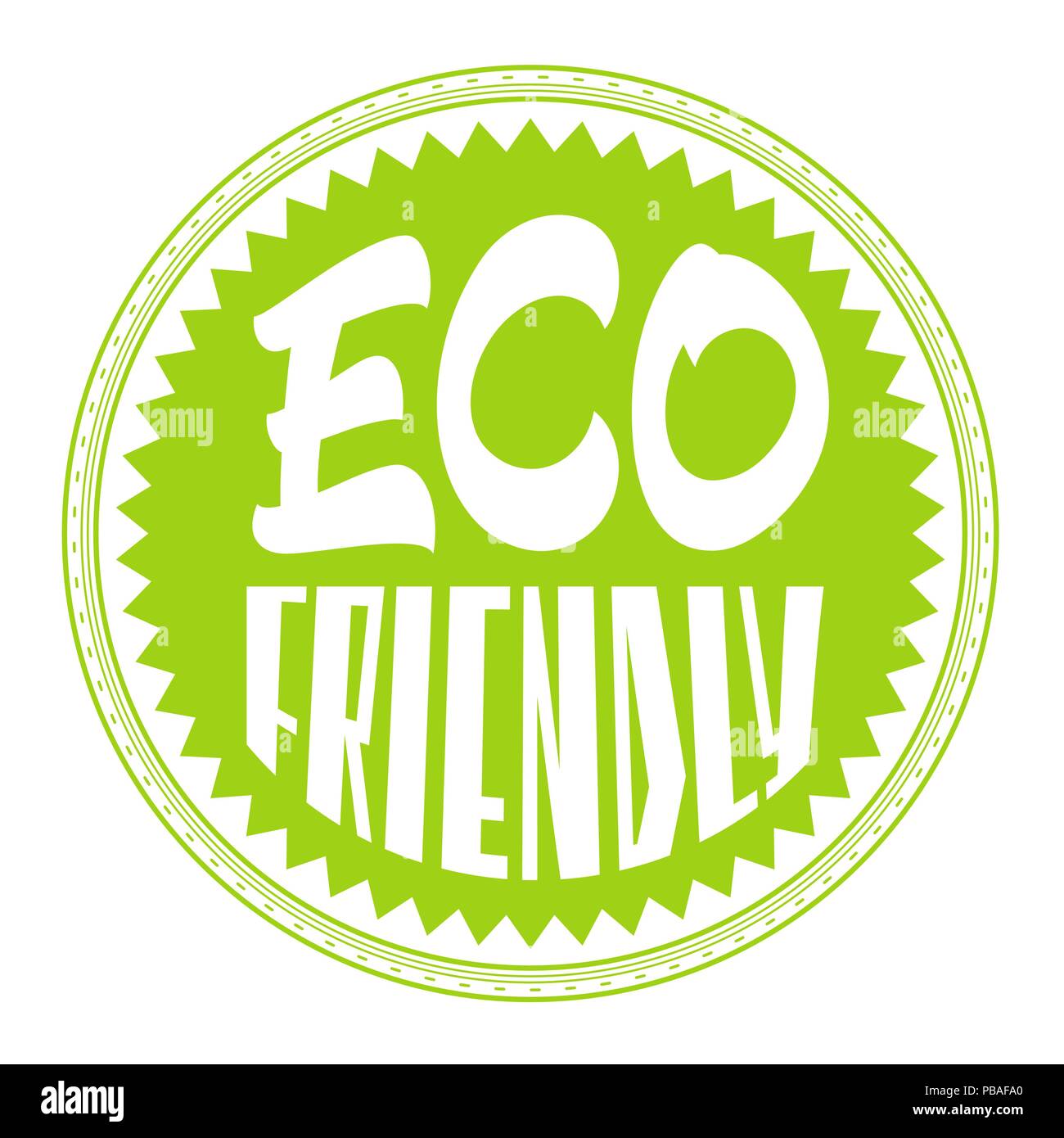 Green eco friendly segno su sfondo bianco. Vettore isolato oggetto. Illustrazione Vettoriale