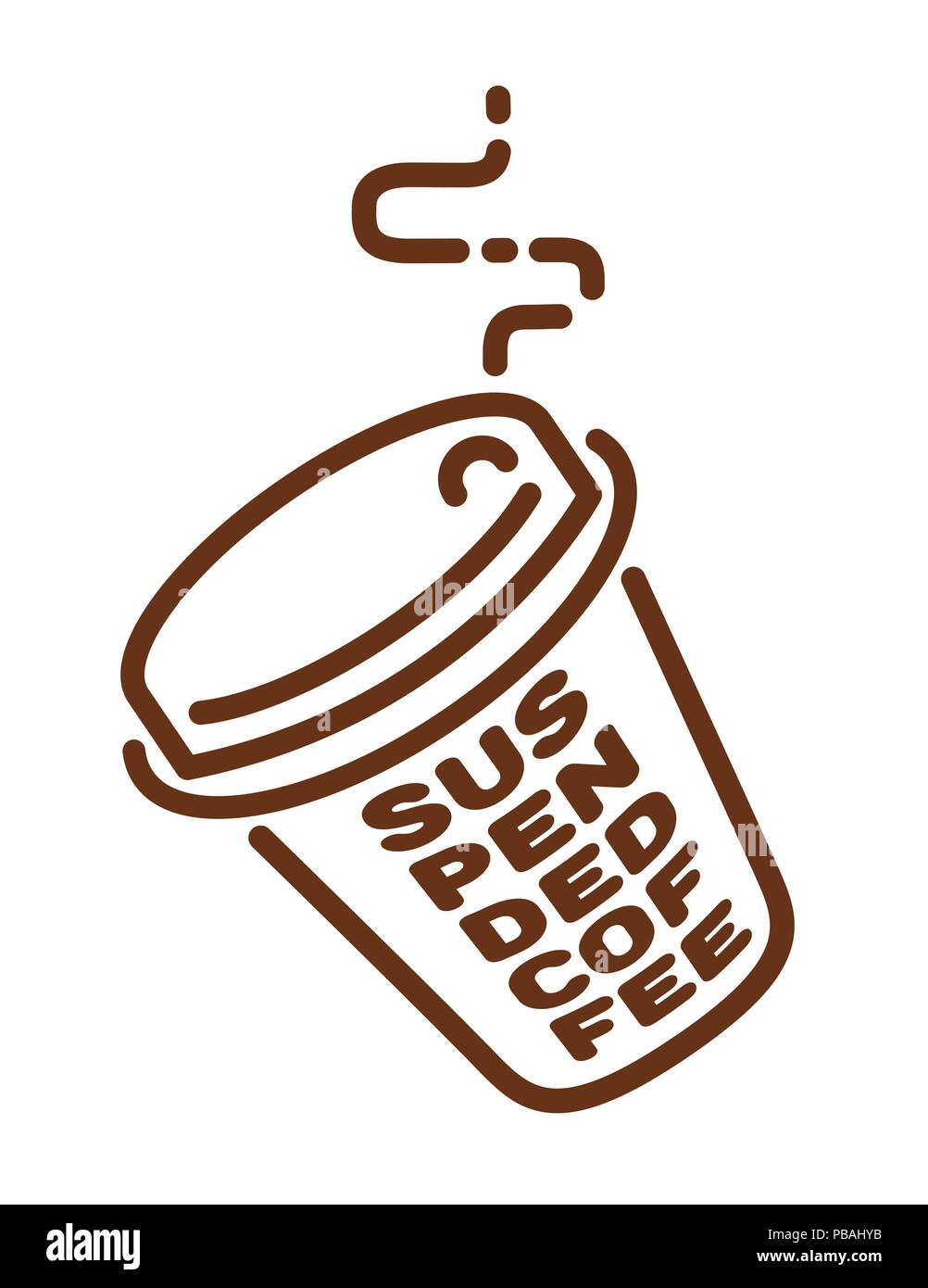 Trendy Linea piatta icona del caffè. Il caffè sospeso segno. Illustrazione Vettoriale Illustrazione Vettoriale