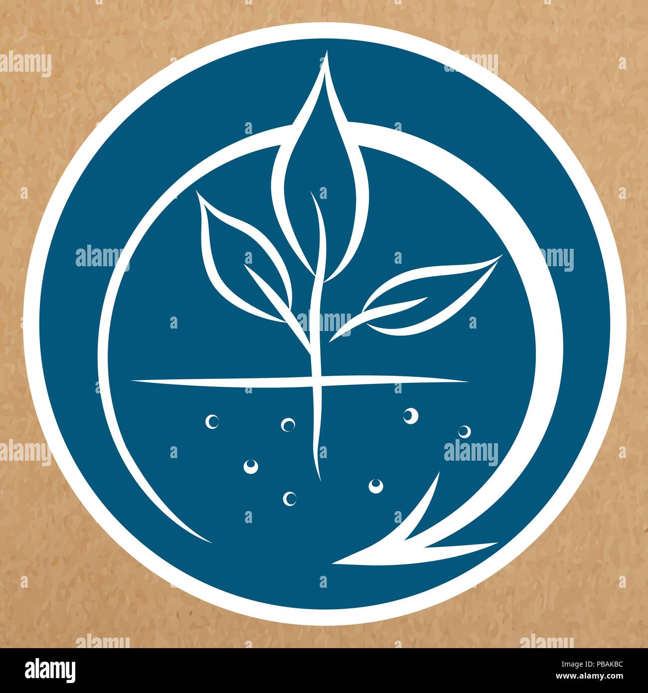 La produzione biologica segno, eco badge riciclabile, isolato Oggetto vettore Illustrazione Vettoriale
