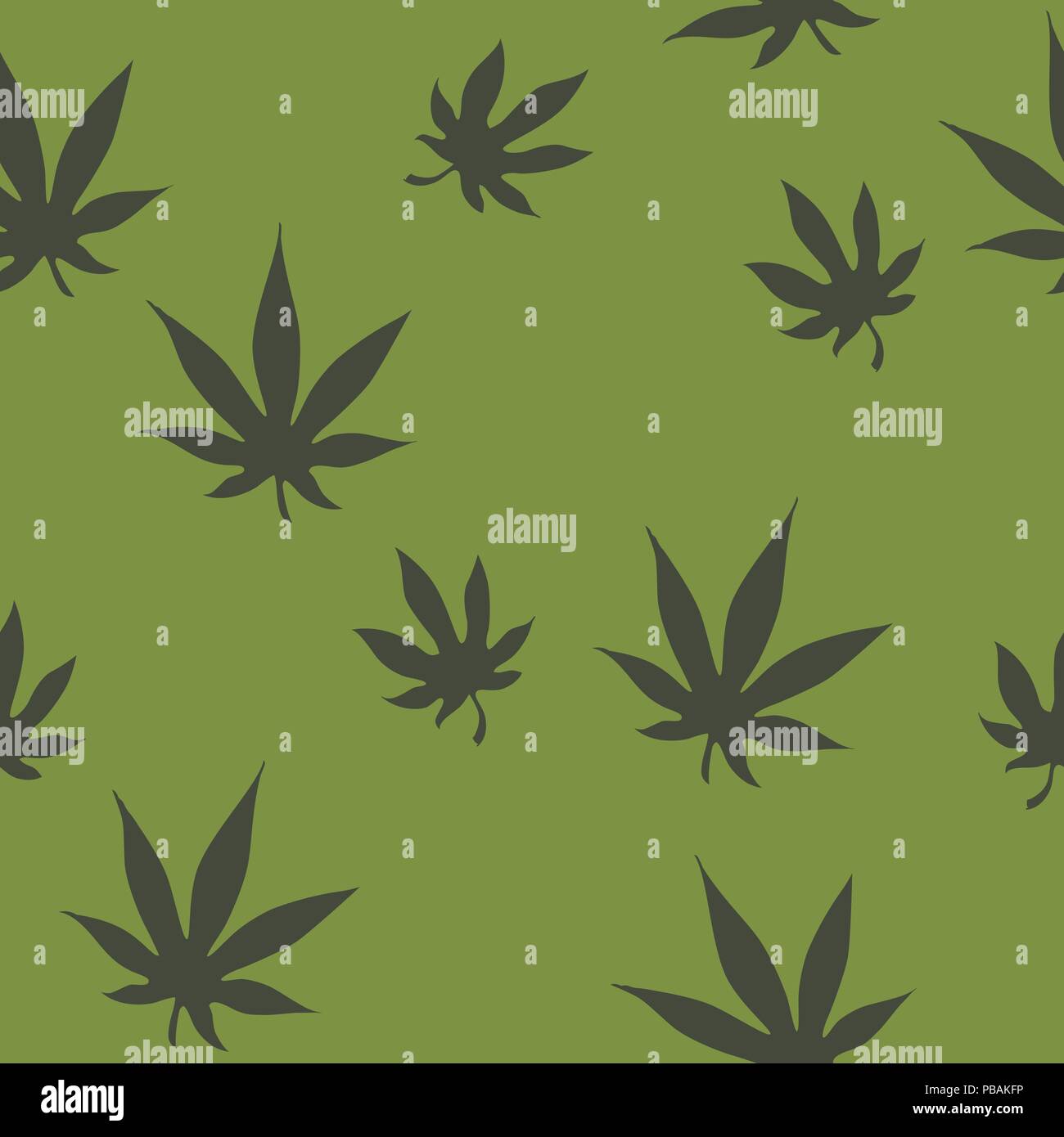Mj leaf seamless pattern, vettore di foglie di marijuana Illustrazione Vettoriale
