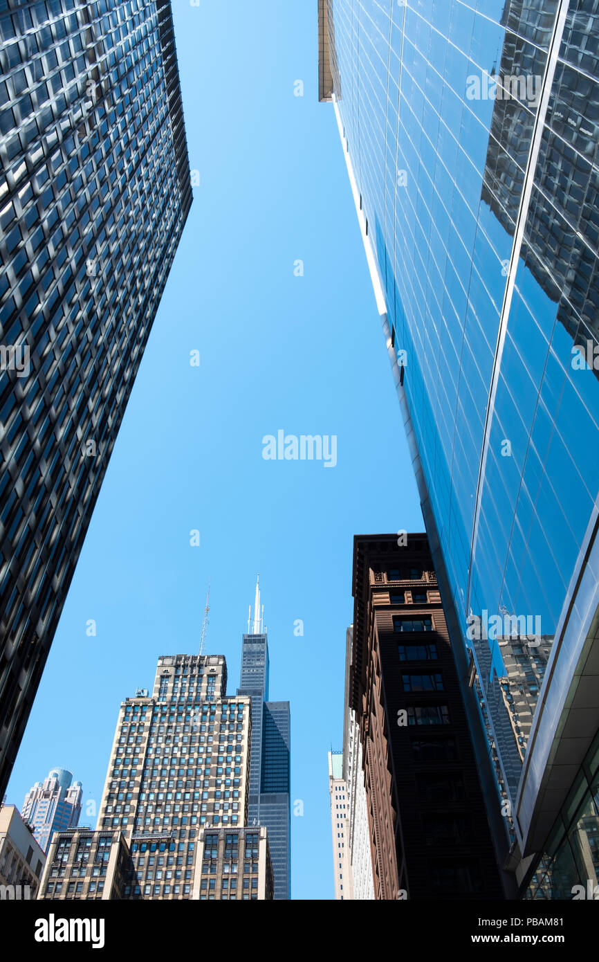 Il grattacielo di Chicago skyline del centro Foto Stock