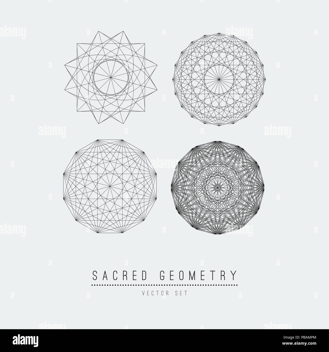Geometria Sacra elemento linea fiore della vita . illustrazione . Foto Stock