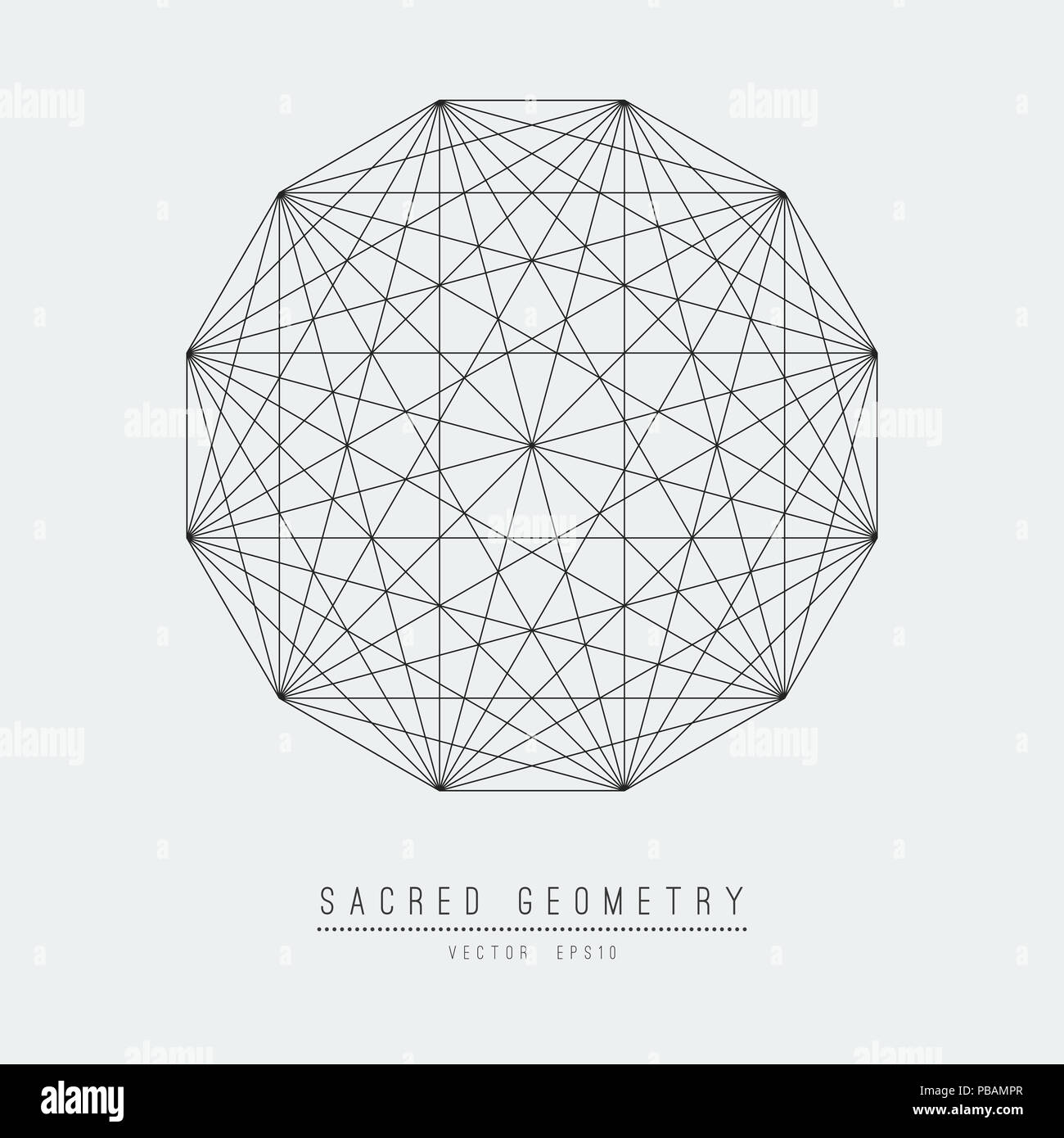 Geometria Sacra elemento linea fiore della vita . illustrazione . Foto Stock