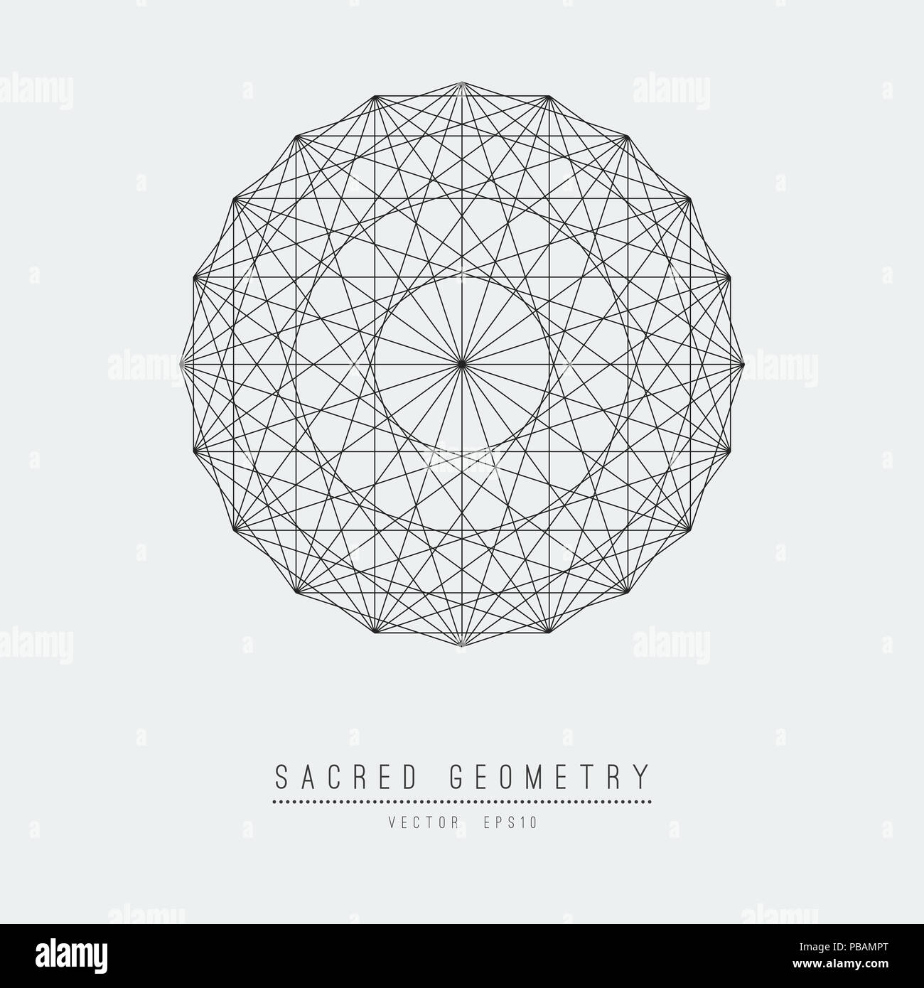 Geometria Sacra elemento linea fiore della vita . illustrazione . Foto Stock