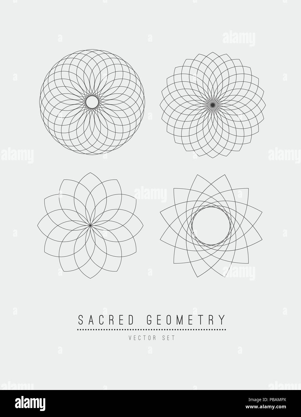 Geometria Sacra elemento linea fiore della vita . illustrazione . Foto Stock