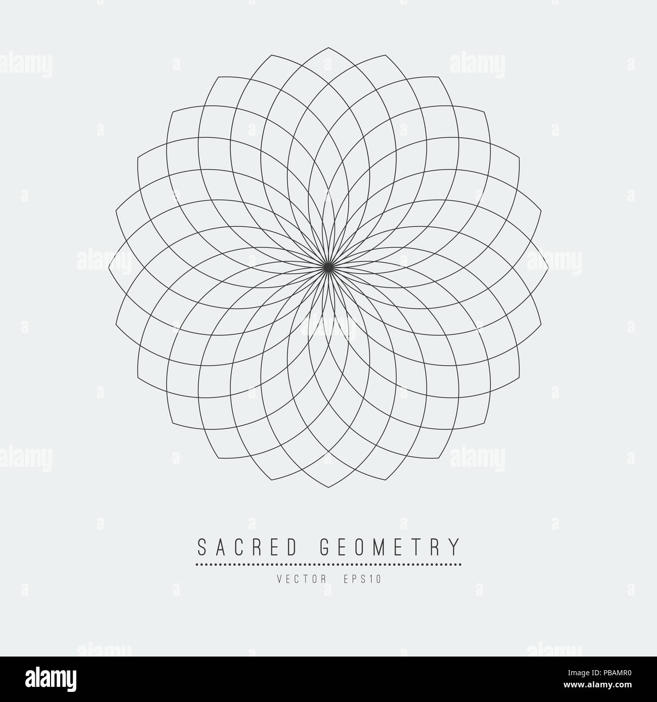 Geometria Sacra elemento linea fiore della vita . illustrazione . Foto Stock