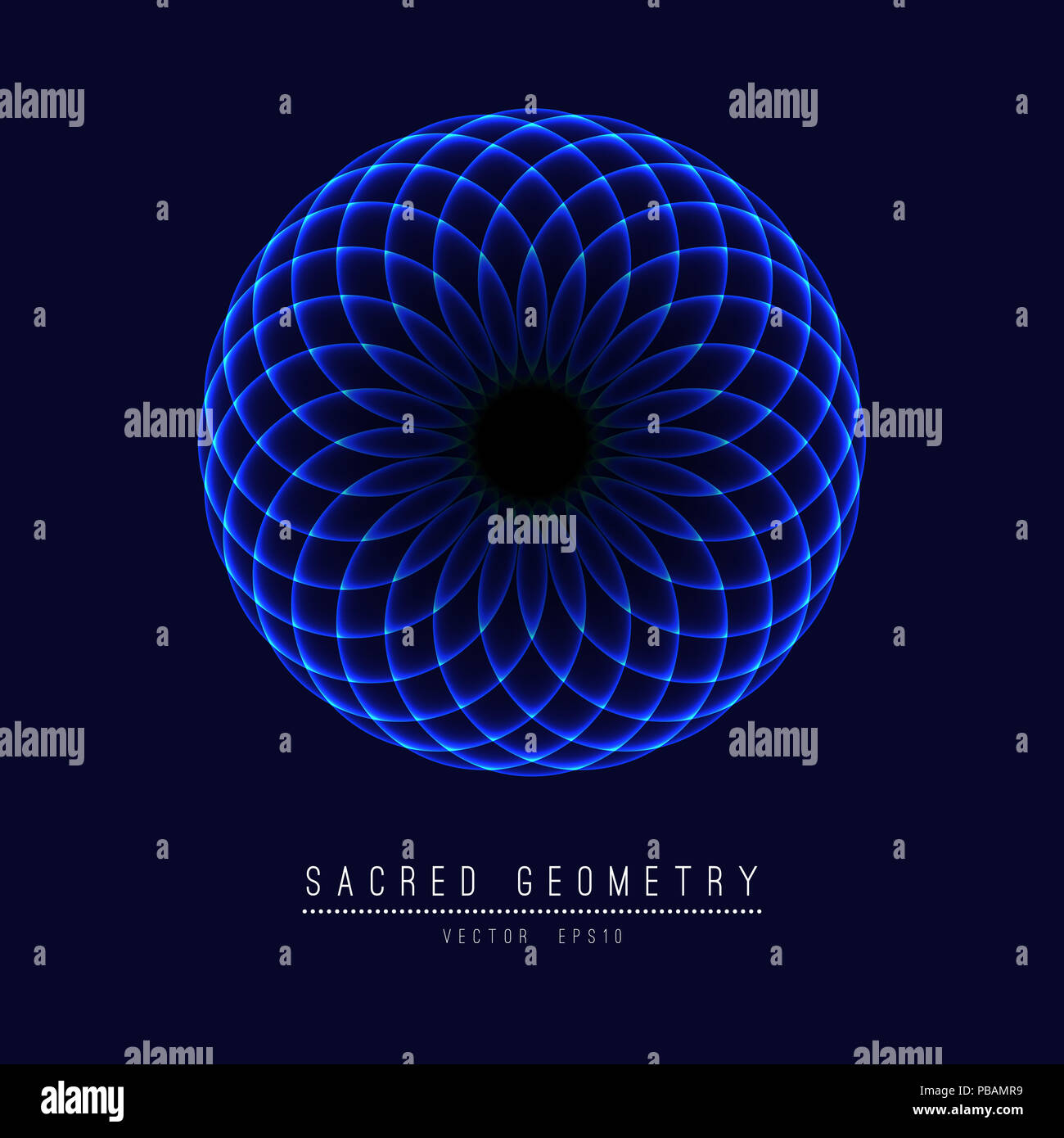 Geometria Sacra elemento linea fiore della vita . illustrazione . Foto Stock