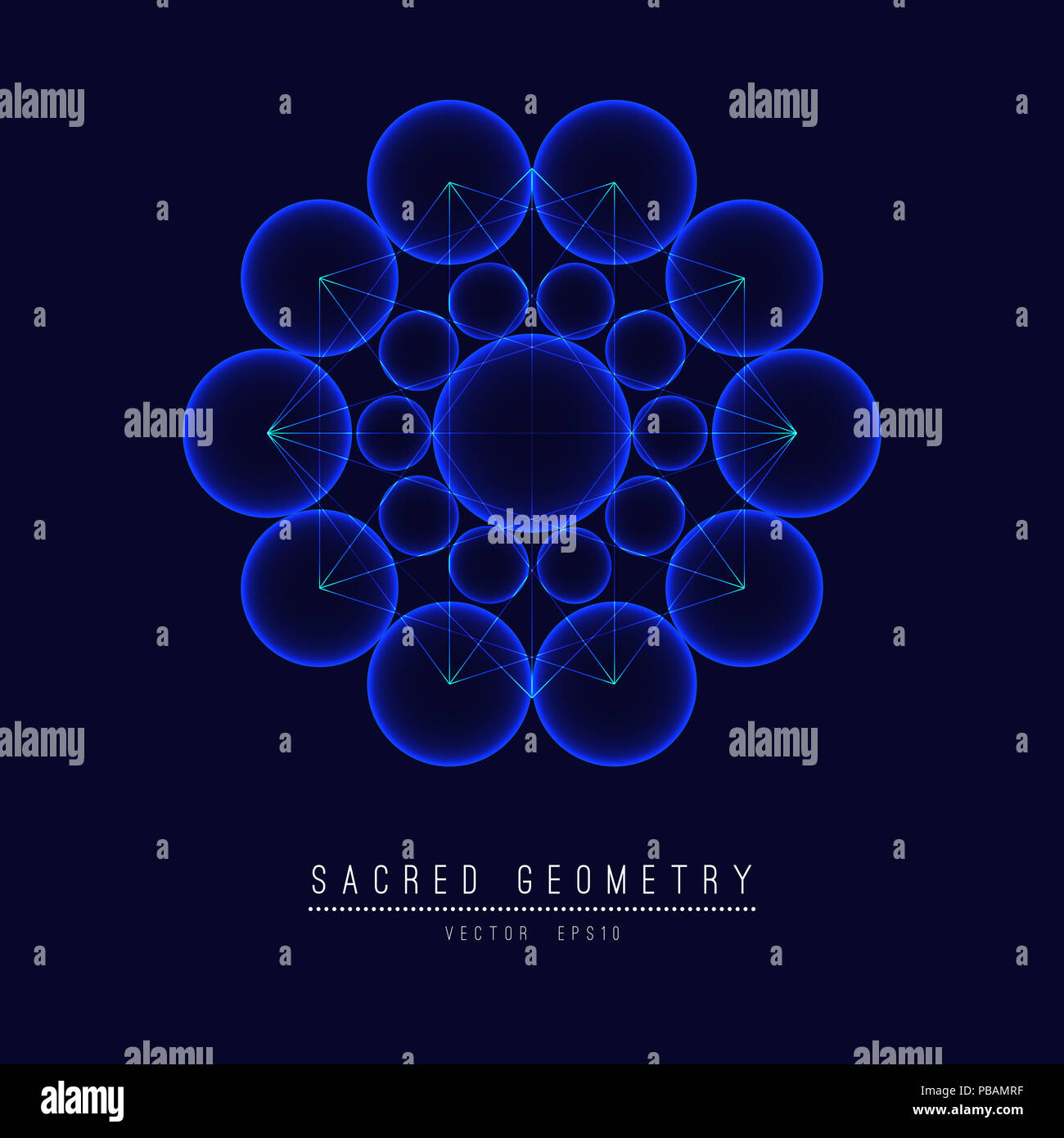 Geometria Sacra elemento linea fiore della vita . illustrazione . Foto Stock