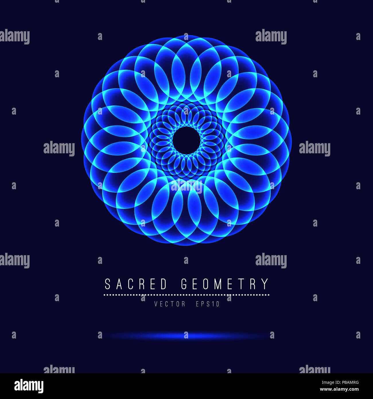 Geometria Sacra elemento linea fiore della vita . illustrazione . Foto Stock