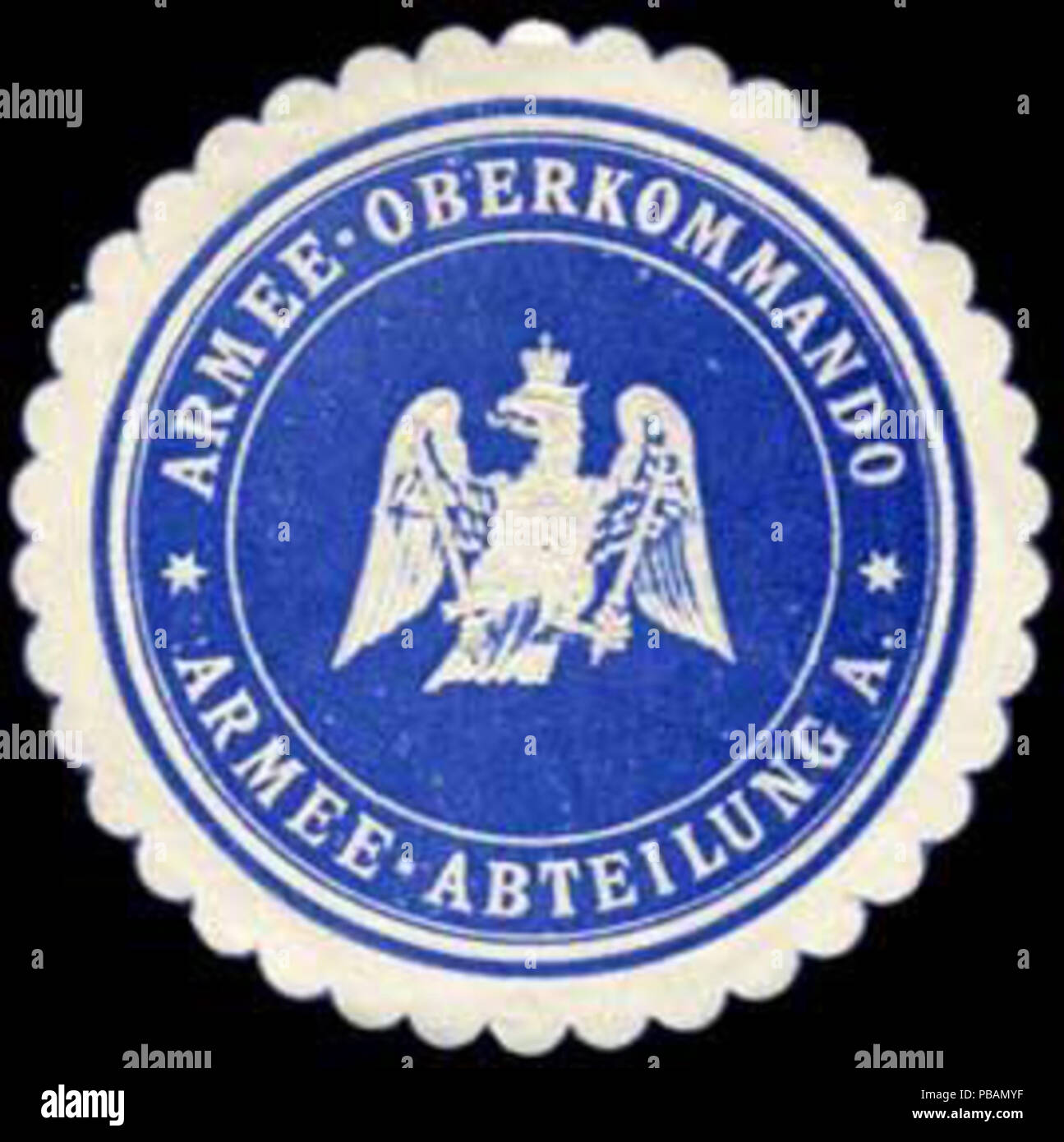 1324 Siegelmarke armée - Oberkommando - Armee - Abteilung A. W0238156 Foto Stock