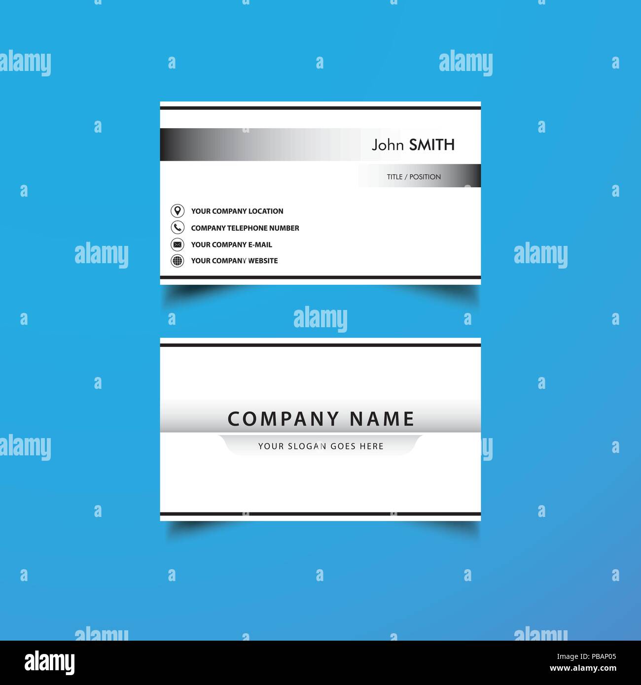 Semplice Business Card Template Illustrazione Vettoriale