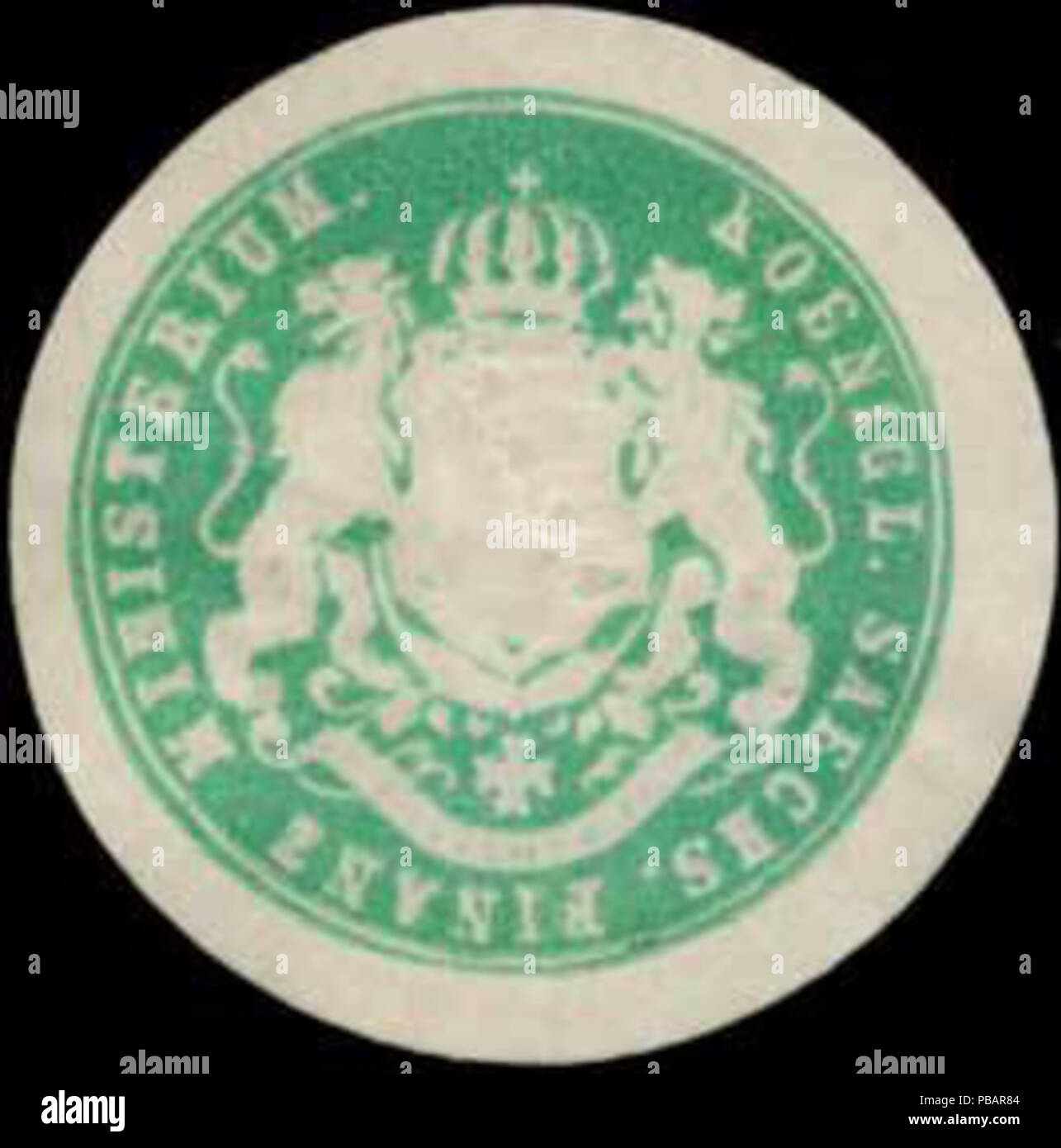 1432 Siegelmarke K.S. Finanz Ministerium W0365996 Foto Stock