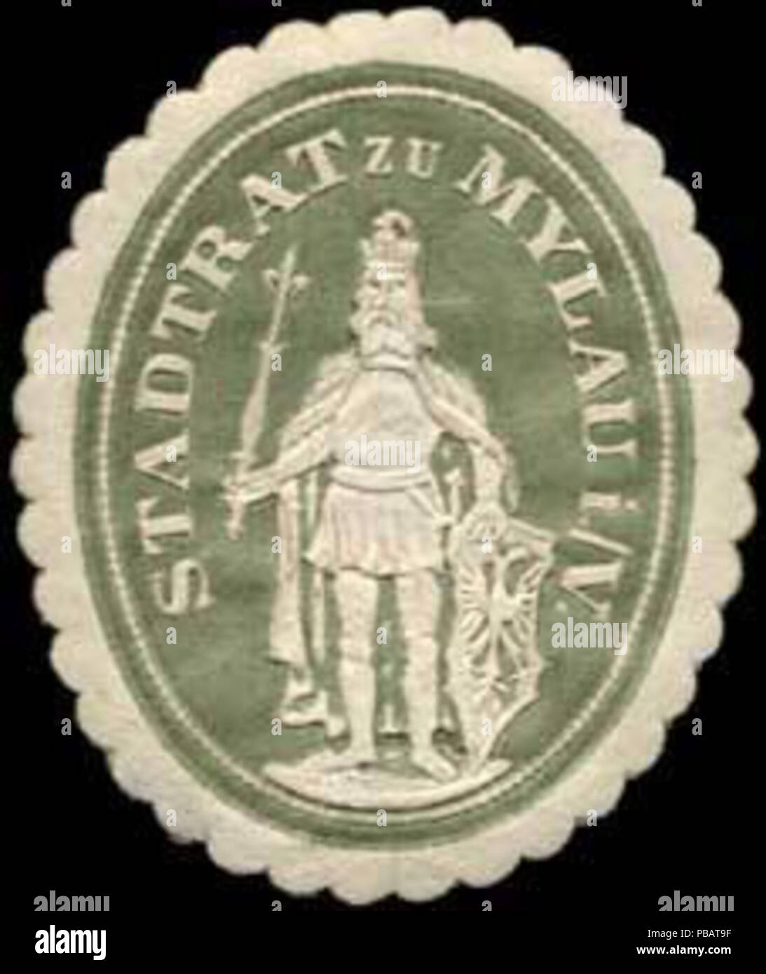 1525 Siegelmarke Stadtrat zu Mylau im Vogtland W0240548 Foto Stock