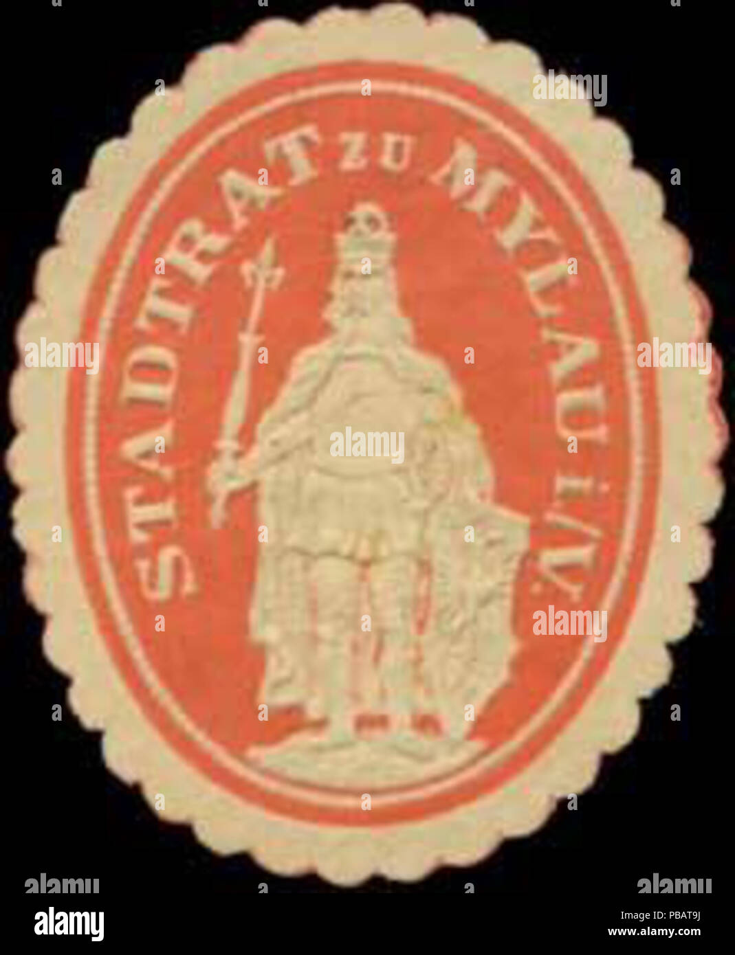 1525 Siegelmarke Stadtrat zu Mylau W0355996 Foto Stock