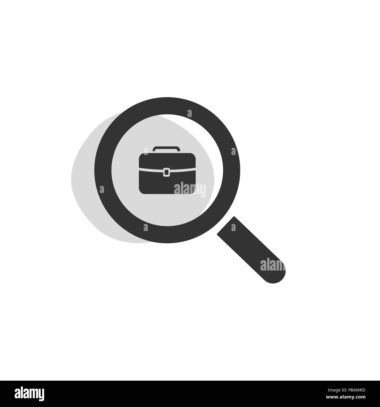 Lente di ingrandimento in cerca di occupazione isolato icona web. Illustrazione Vettoriale Illustrazione Vettoriale