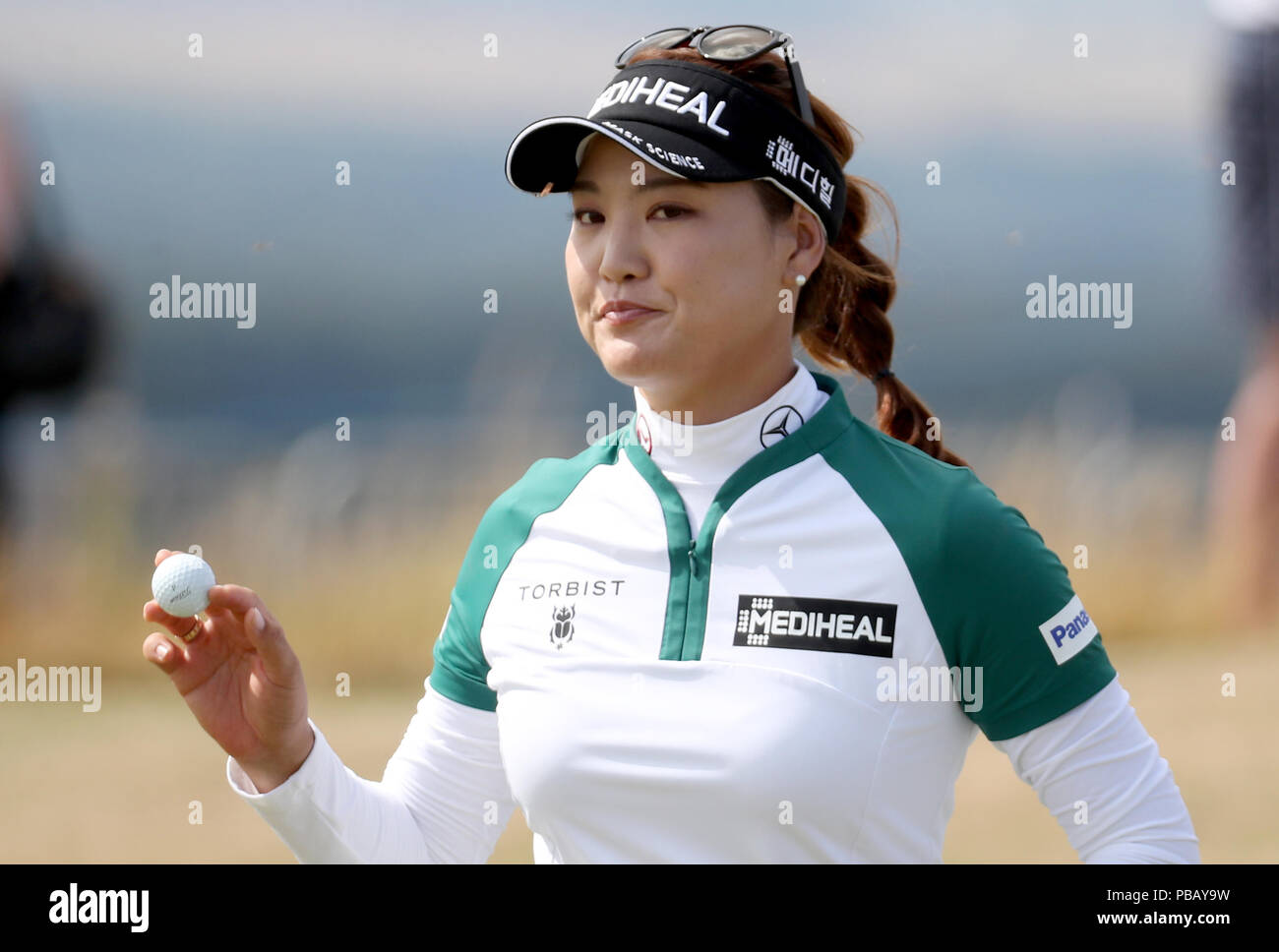 Republic of Korea's so Yeon Ryu sul 17esimo verde durante il giorno due del 2018 Aberdeen Standard Investments Ladies Scottish Open al Gullane Golf Club. STAMPA ASSOCIAZIONE Foto, Foto data: Venerdì 27 luglio 2018. Il credito fotografico dovrebbe essere: Jane Barlow/PA Wire. Foto Stock