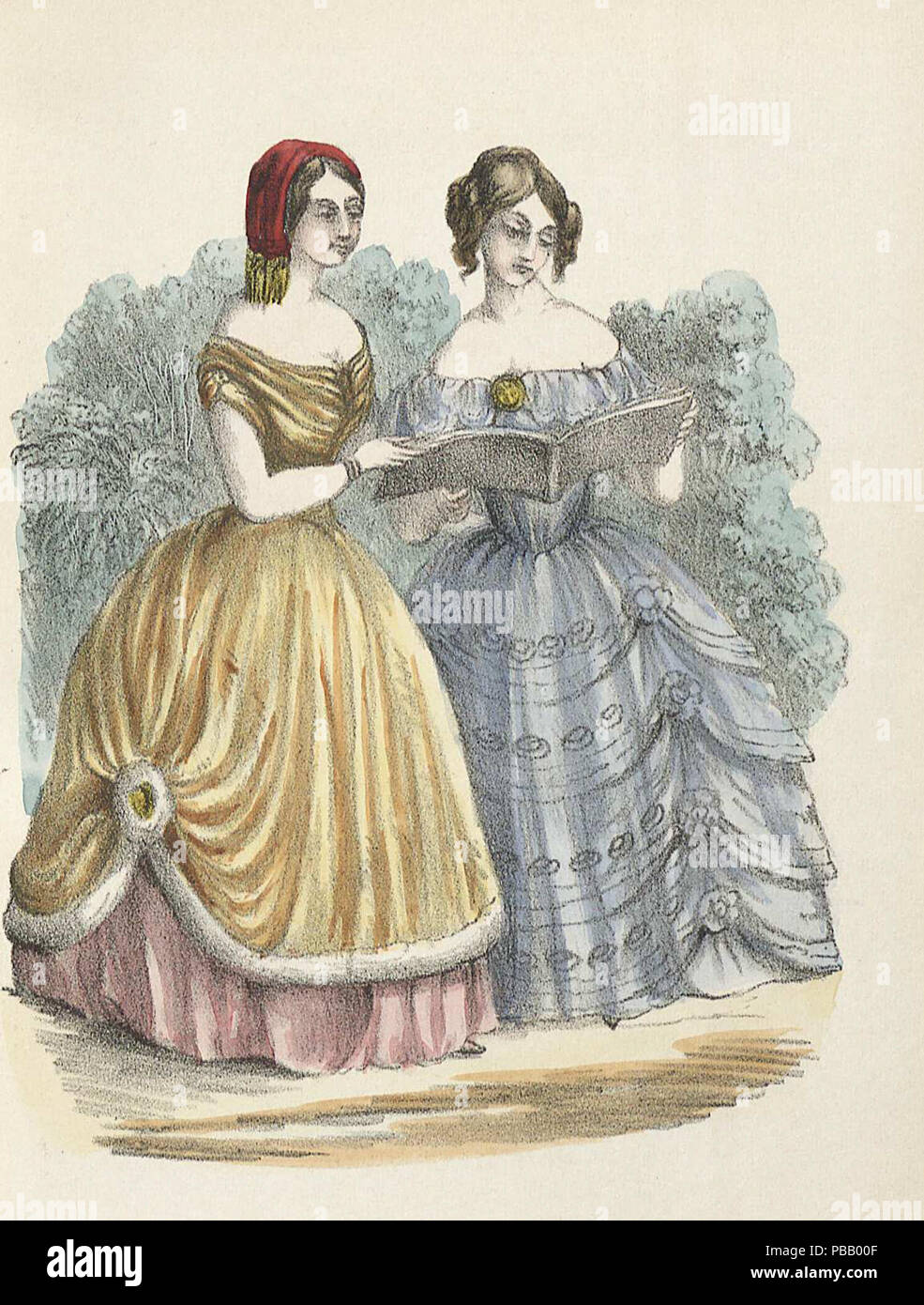 1052 Modejournal för alla snälla dockor 1858, illustrazione nr 2 Foto Stock