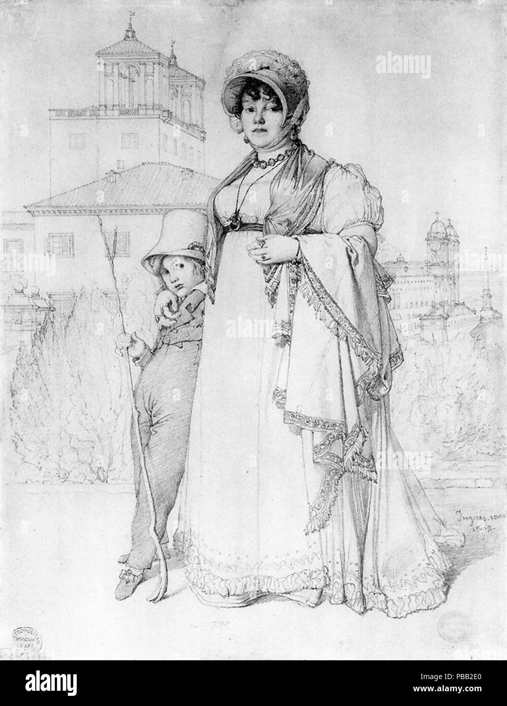 Ingres Jean Auguste Dominique - Madame Lethière e suo figlio Lucien Foto Stock