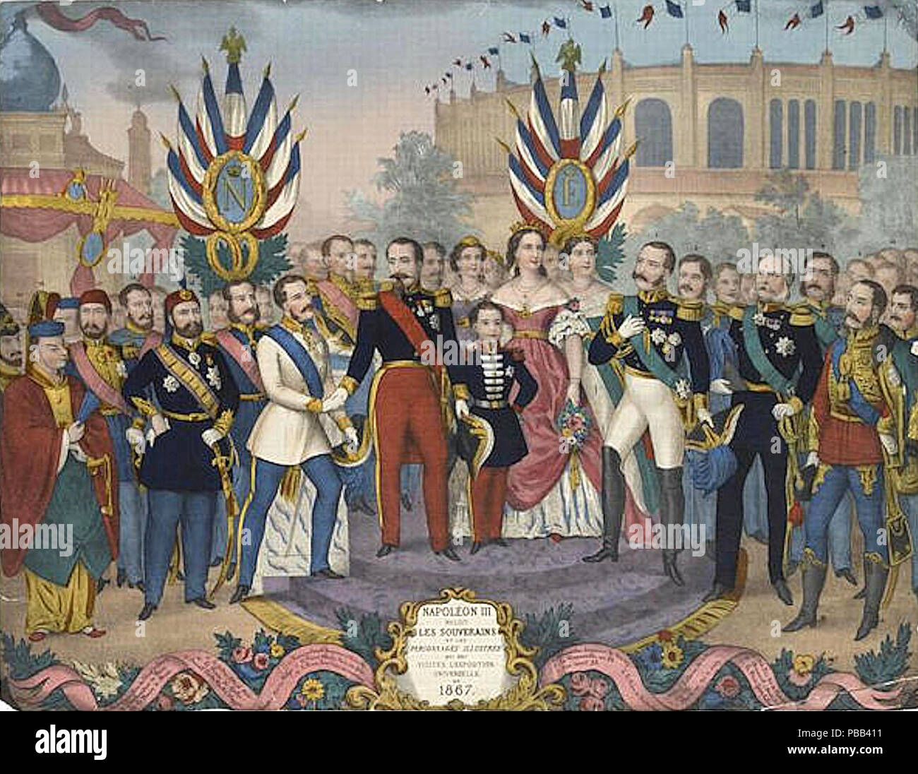 1081 Napoléon III recoit les souverains et les personnages illustres qui ont visité l'Exposition Universelle de 1867 Foto Stock
