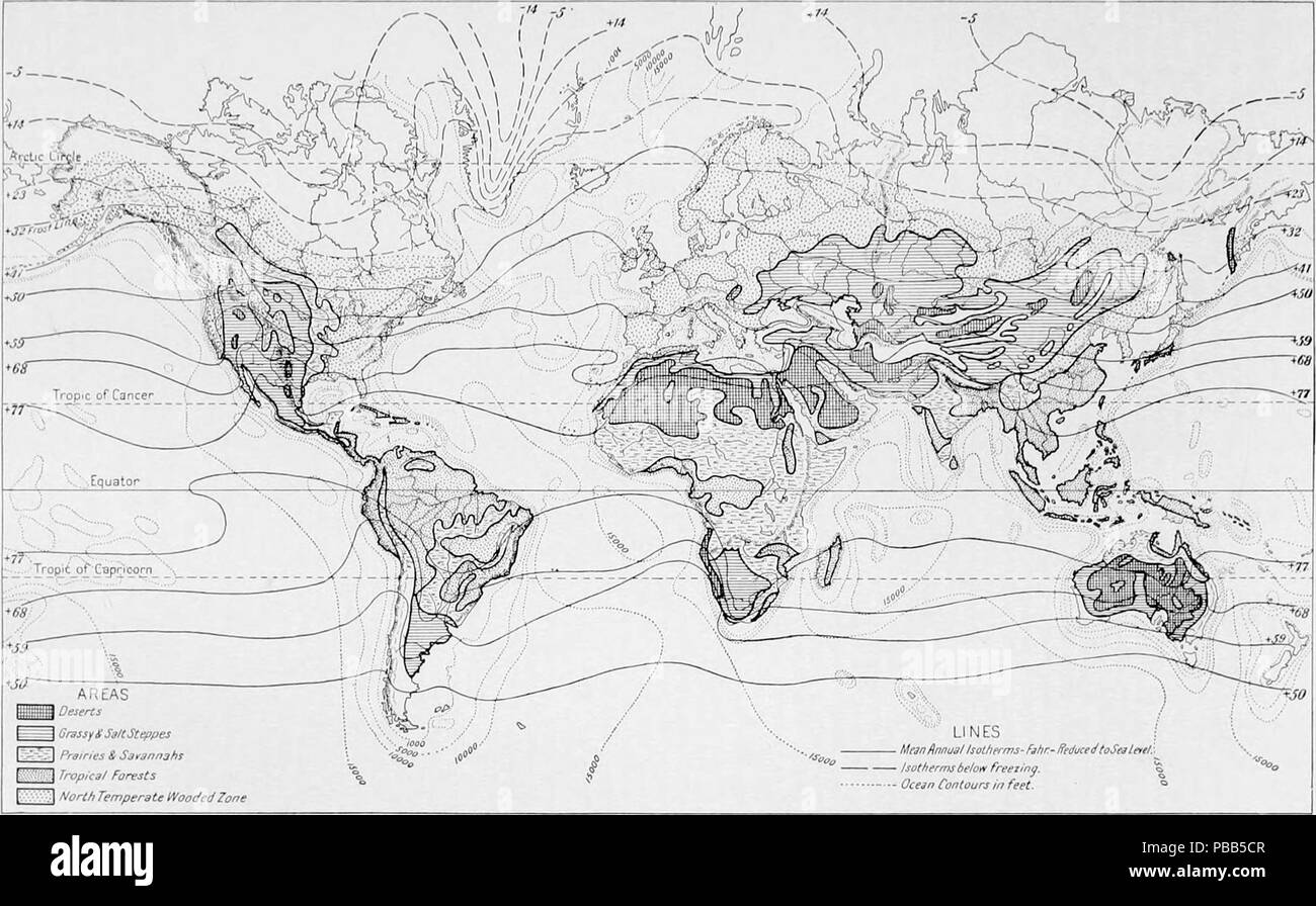 1101 NIE 1905 Distribuzione di animali - pertinenti caratteristiche terrestri Foto Stock