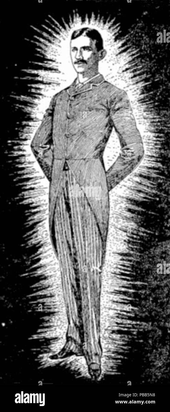 1102 Nikola Tesla illuminati da alta tensione Foto Stock