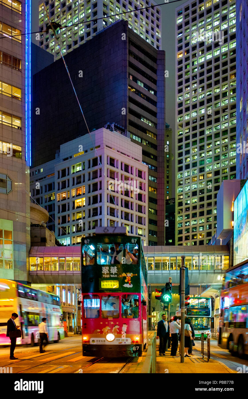 Des Voeux Road Central, Isola di Hong Kong, Hong Kong, Cina Foto Stock