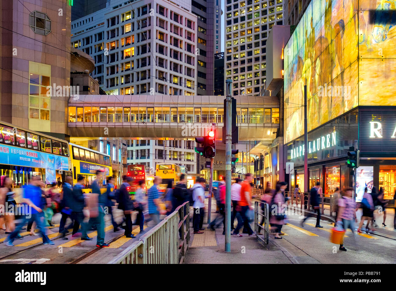 Des Voeux Road Central, Isola di Hong Kong, Hong Kong, Cina Foto Stock