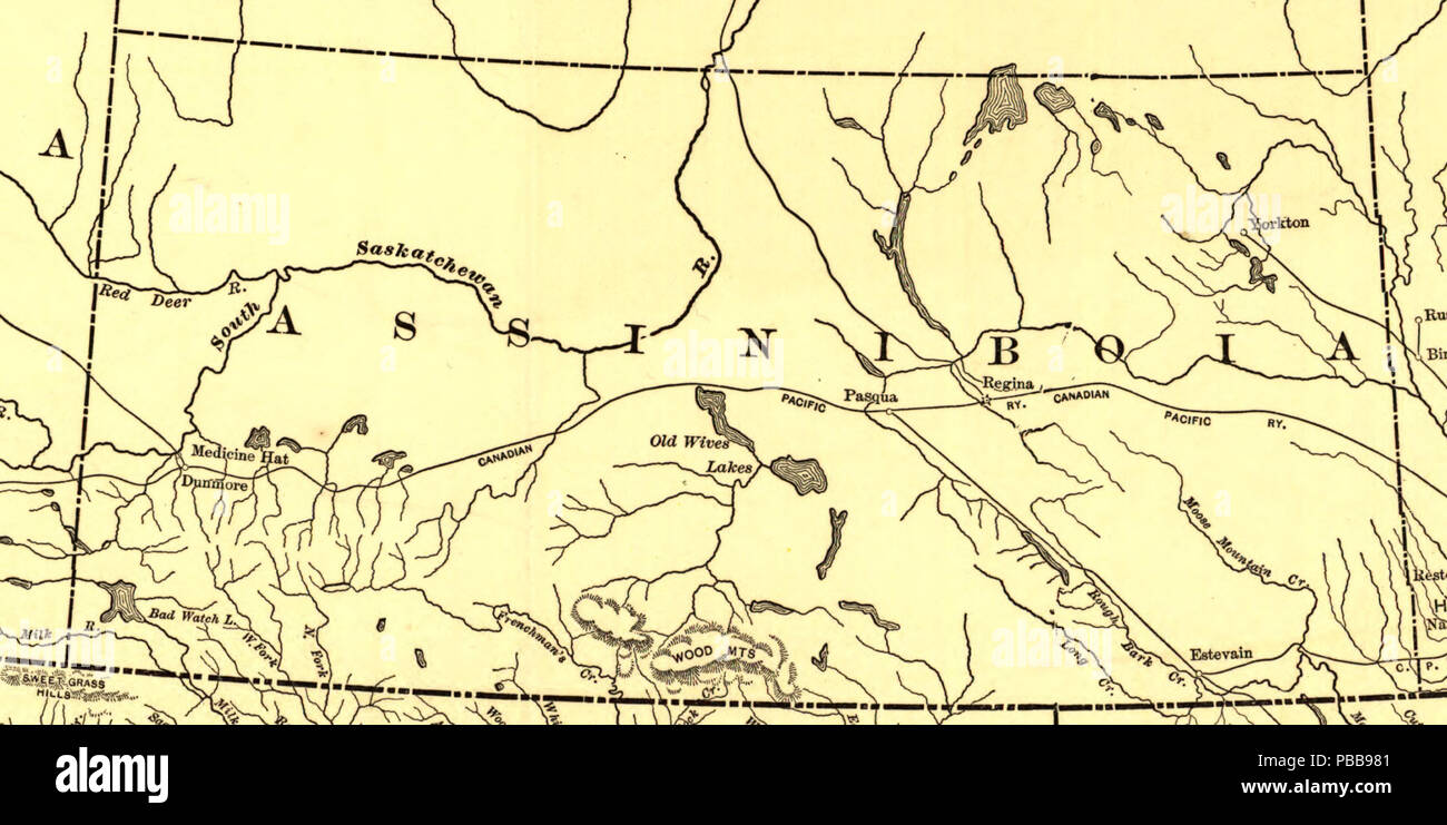 1118 Northern Pacific Railroad mappa circa 1900 Assiniboia Foto Stock