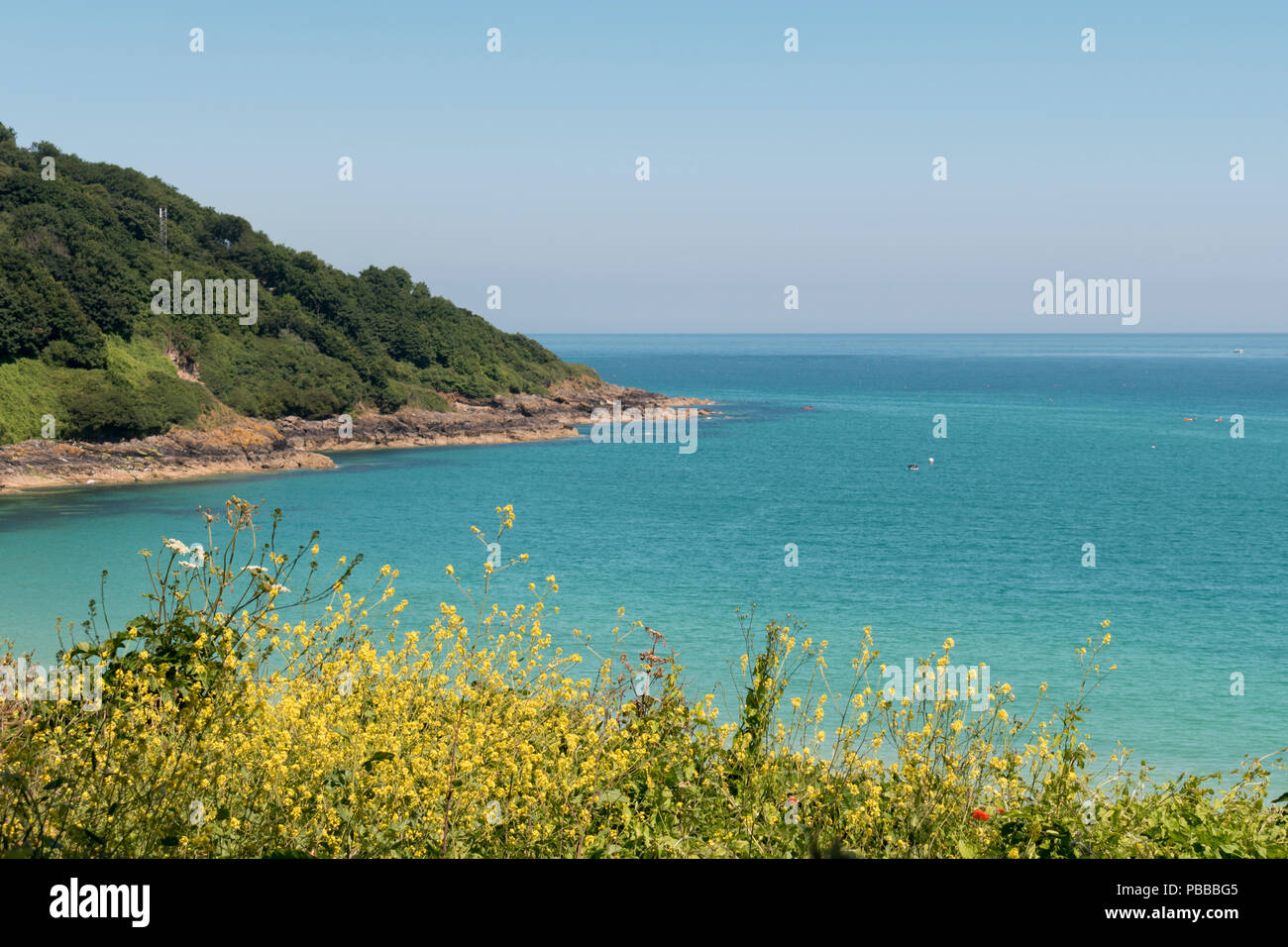 Viste di Carbis Bay, Cornwall, da South West Coast Path Foto Stock