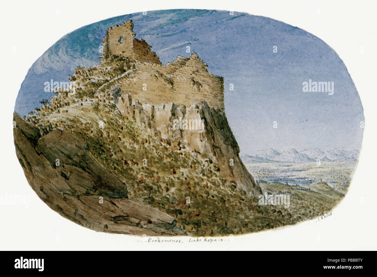 1140 Orchomenos, Lago Kopais - Skene James - 1838-1845 Foto Stock