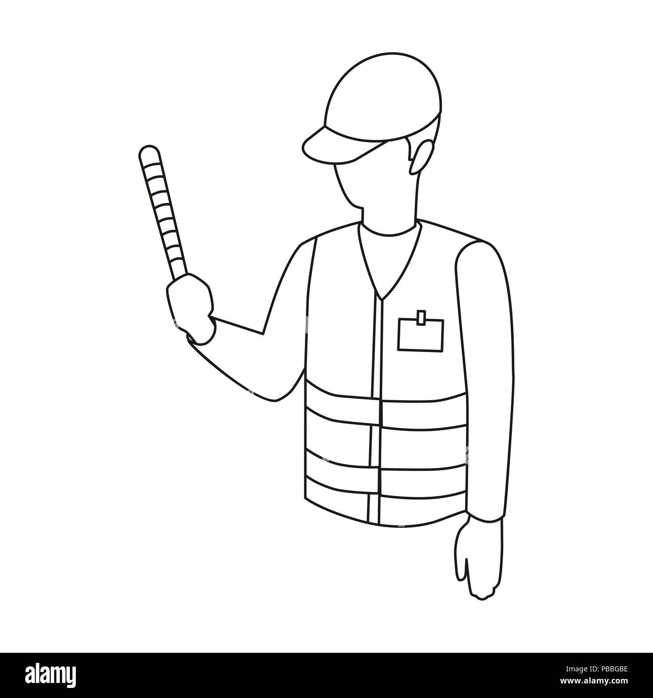 Parcheggio attendant icona nella schema di progettazione isolato su sfondo bianco. Zona parcheggio simbolo stock illustrazione vettoriale. Illustrazione Vettoriale