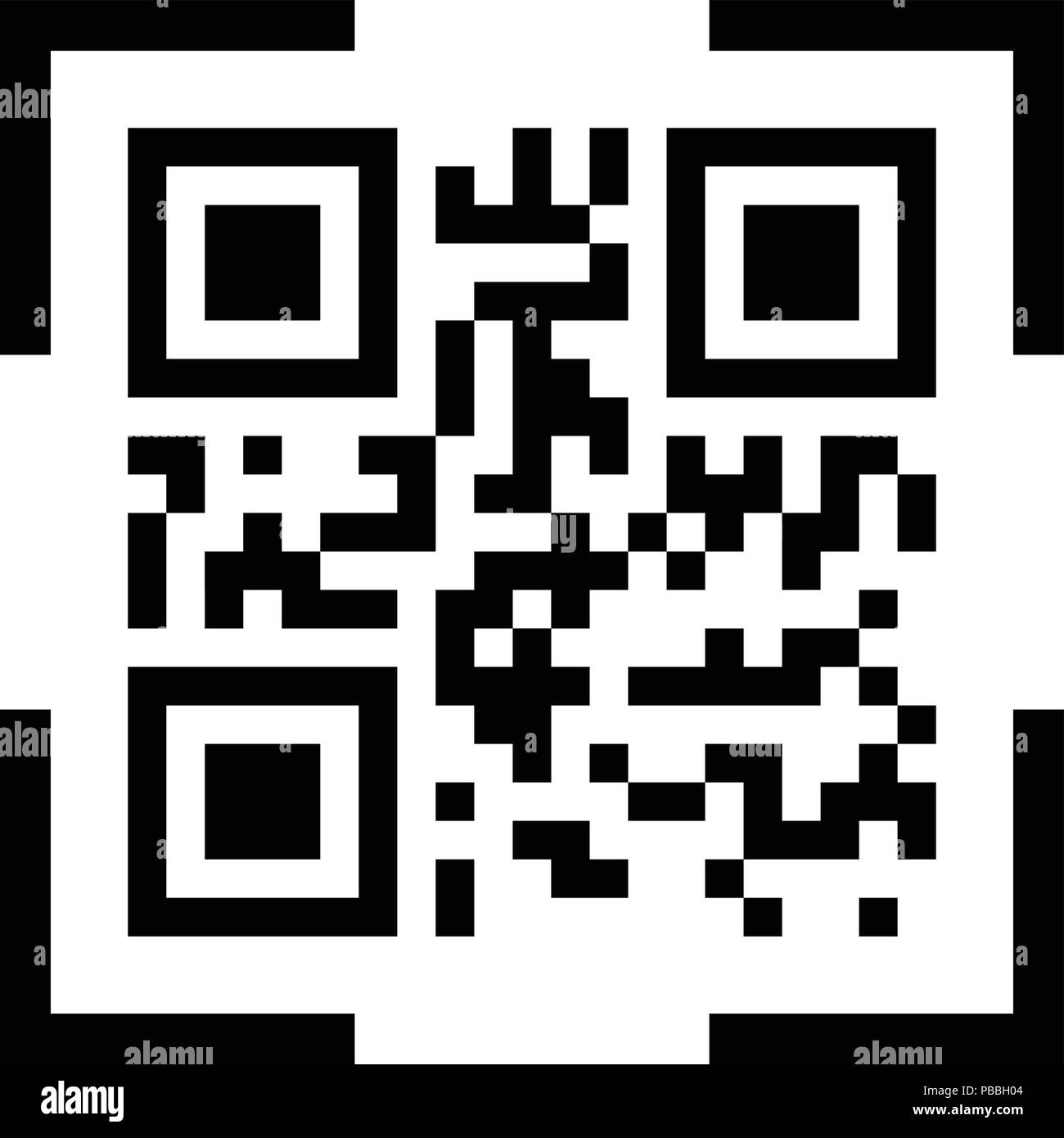 Codice QR su sfondo bianco - quick codice di risposta Illustrazione Vettoriale