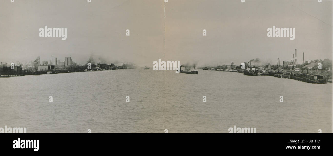 1138 solo un flusso divide Detroit e la città di confine (HS85-10-34533) Foto Stock