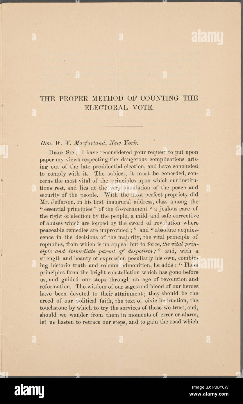 1161 opuscoli relativi al conteggio degli scrutini elettorali (NYPL b11652246-5023299) Foto Stock