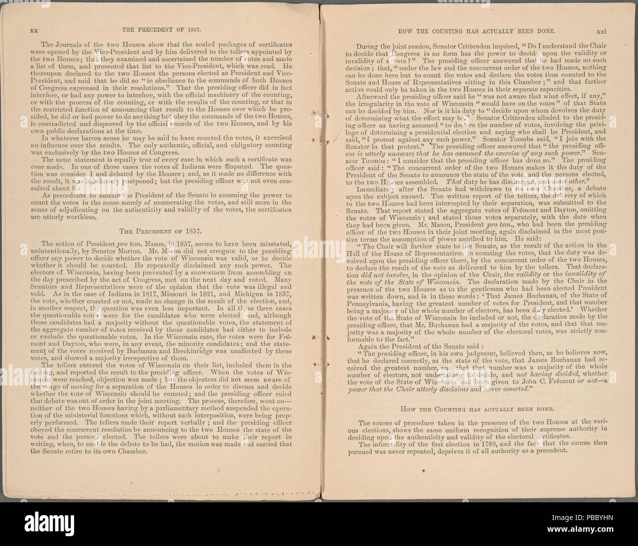 1162 opuscoli relativi al conteggio degli scrutini elettorali (NYPL b11652246-5023418) Foto Stock