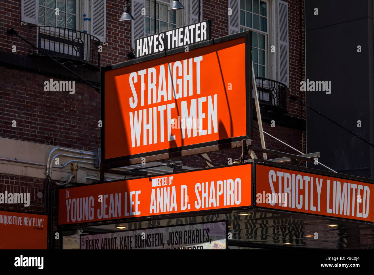 Dritto uomini bianchi, un gioco di Broadway in Helen Hayes Theatre Foto Stock