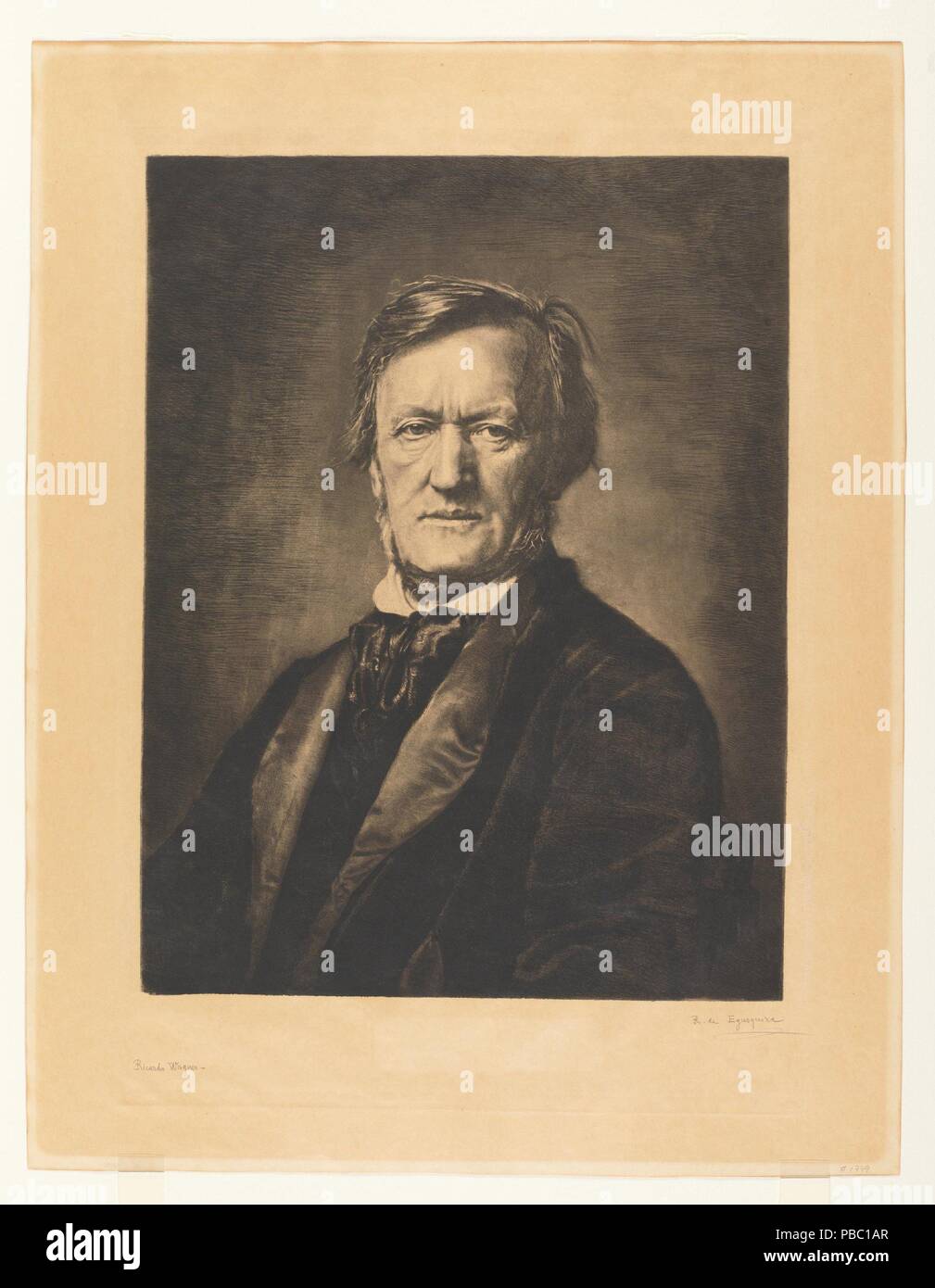 Rogelio de Egusquiza y Barrena / 'Richard Wagner'. 1881. Attacco, acquatinta su carta. Museo : Museo del Prado di Madrid, España. Foto Stock