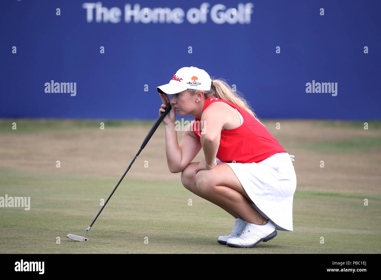 Legge inglese del Bronte sul 18 verde durante il giorno due del 2018 Aberdeen Standard Investments Ladies Scottish Open al Gullane Golf Club. STAMPA ASSOCIAZIONE Foto, Foto data: Venerdì 27 luglio 2018. Il credito fotografico dovrebbe essere: Jane Barlow/PA Wire. Foto Stock