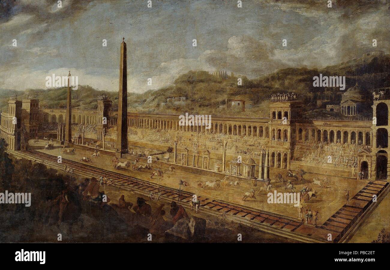 Viviano Codazzi; Domenico Gargiulo / 'del Circo Massimo di Roma". Ca. 1638. Olio su tela. Museo : Museo del Prado di Madrid, España. Foto Stock