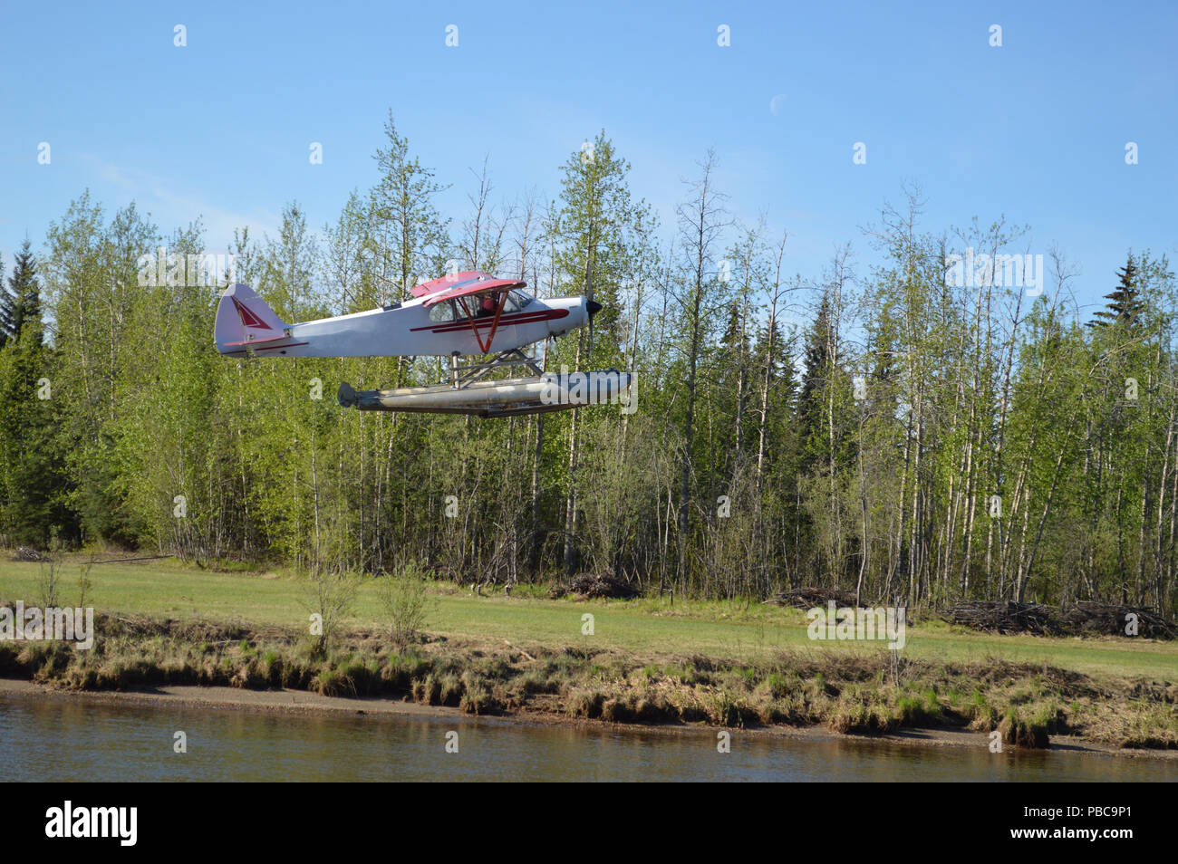 Il piano dell'acqua di decollare in Fairbanks Alaska Foto Stock