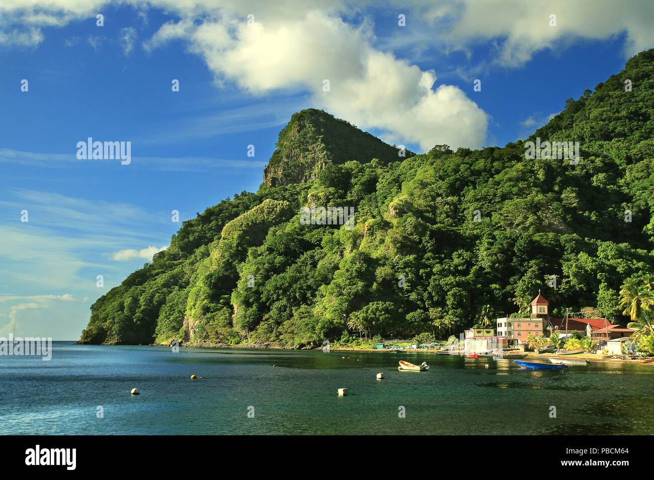 Soufriere village, Soufriere, Dominica Foto Stock