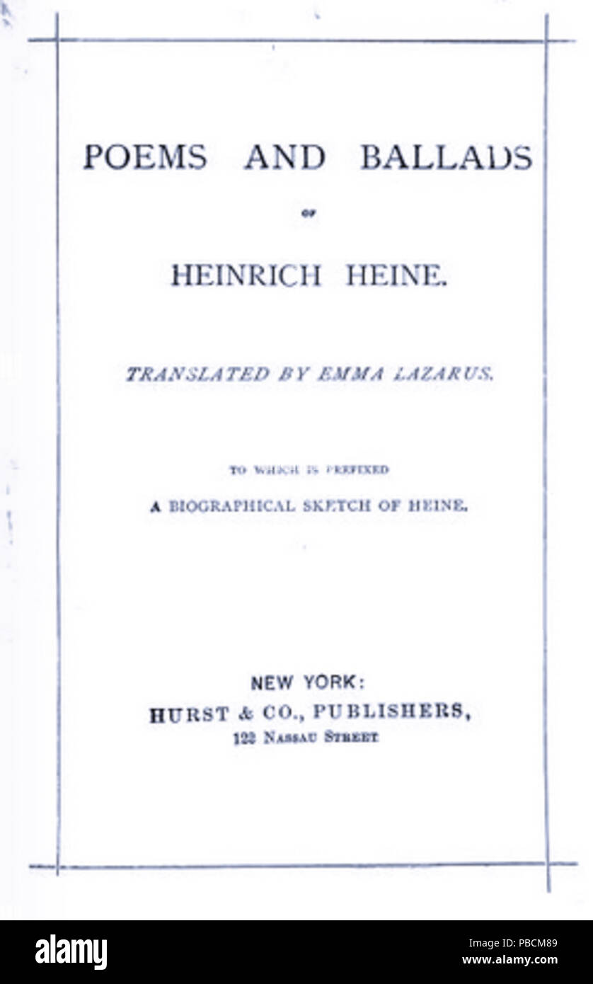 1207 poesie e ballate di Heinrich Heine Foto Stock