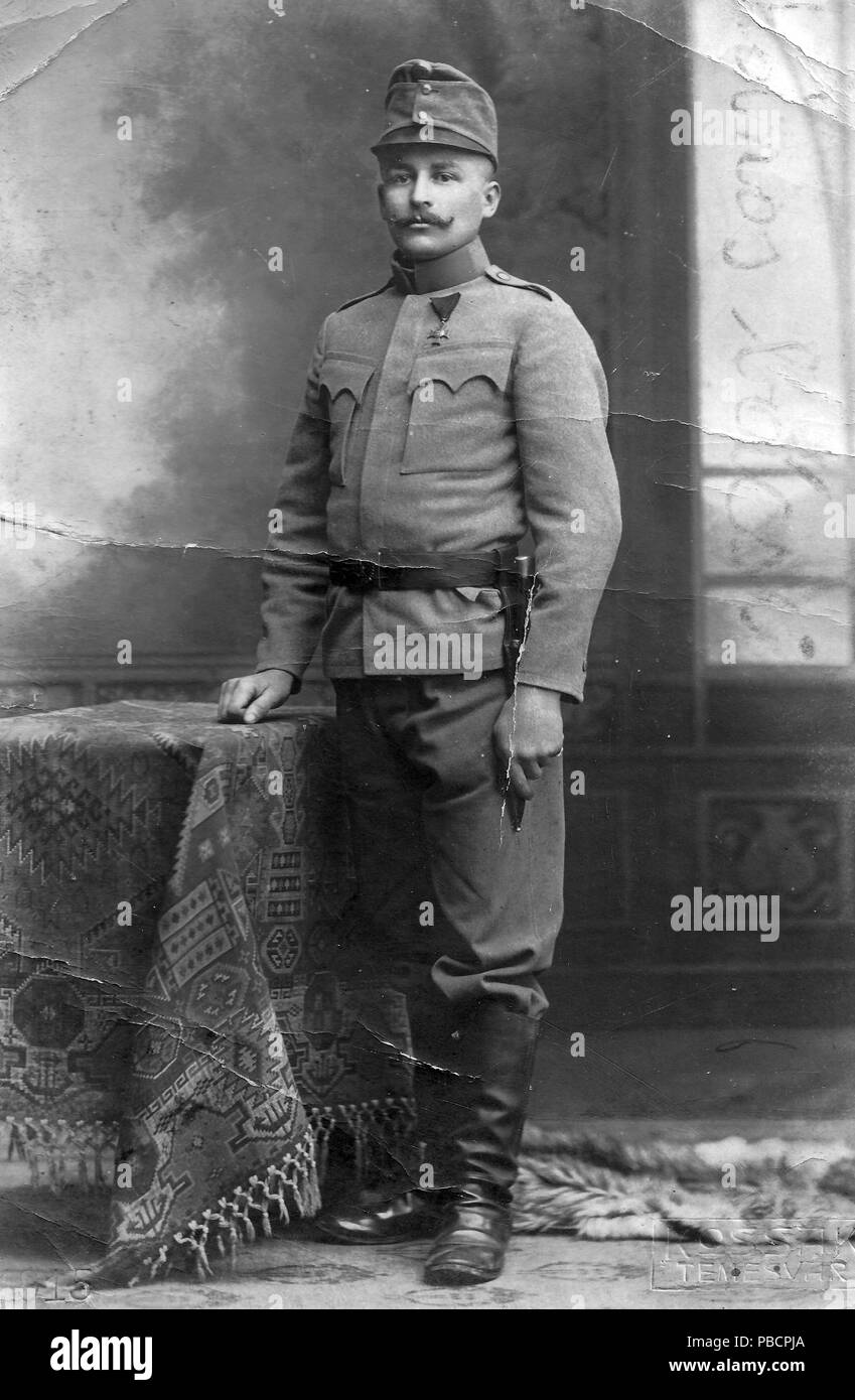 1220 ritratto, uniforme, studio, medaglia Fortepan 17538 Foto Stock