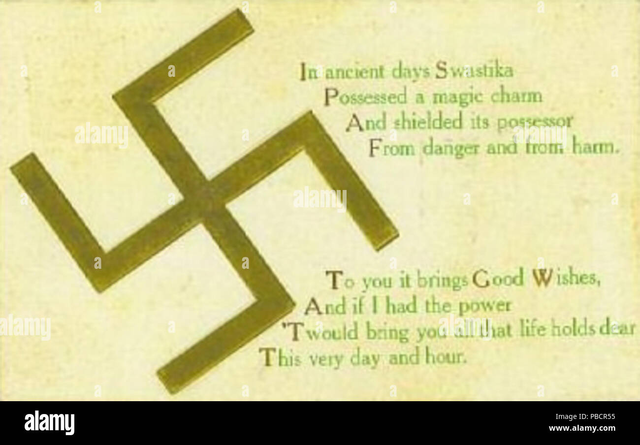 1222 PostcardSwastica1910 Foto Stock
