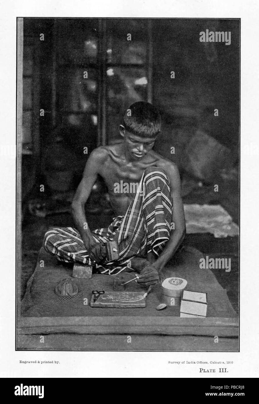 1224 Preparazione chumki (paillettes) da Babu Mallinath Ray Foto Stock