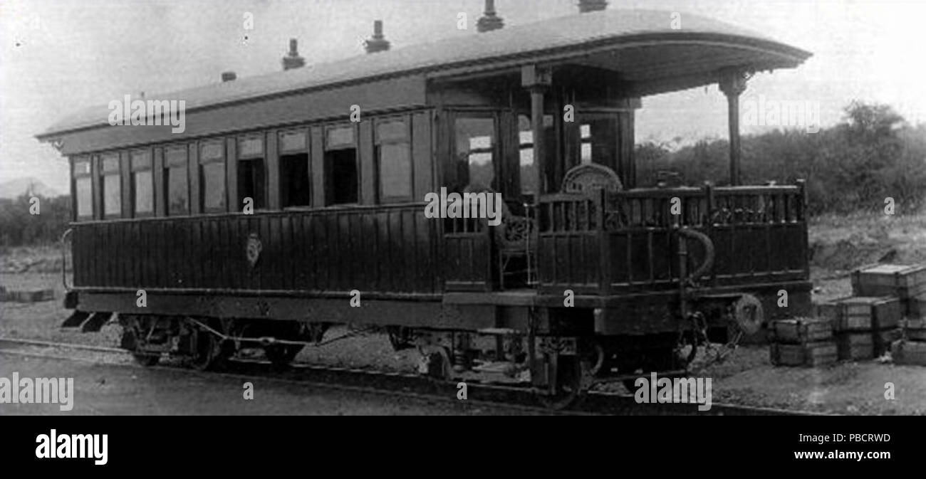 . Inglese: private coach sul Pretoria-Pietersburg linea ferroviaria. circa 1899 1226 Pretoria-Pietersburg ferrovia privata coach Foto Stock