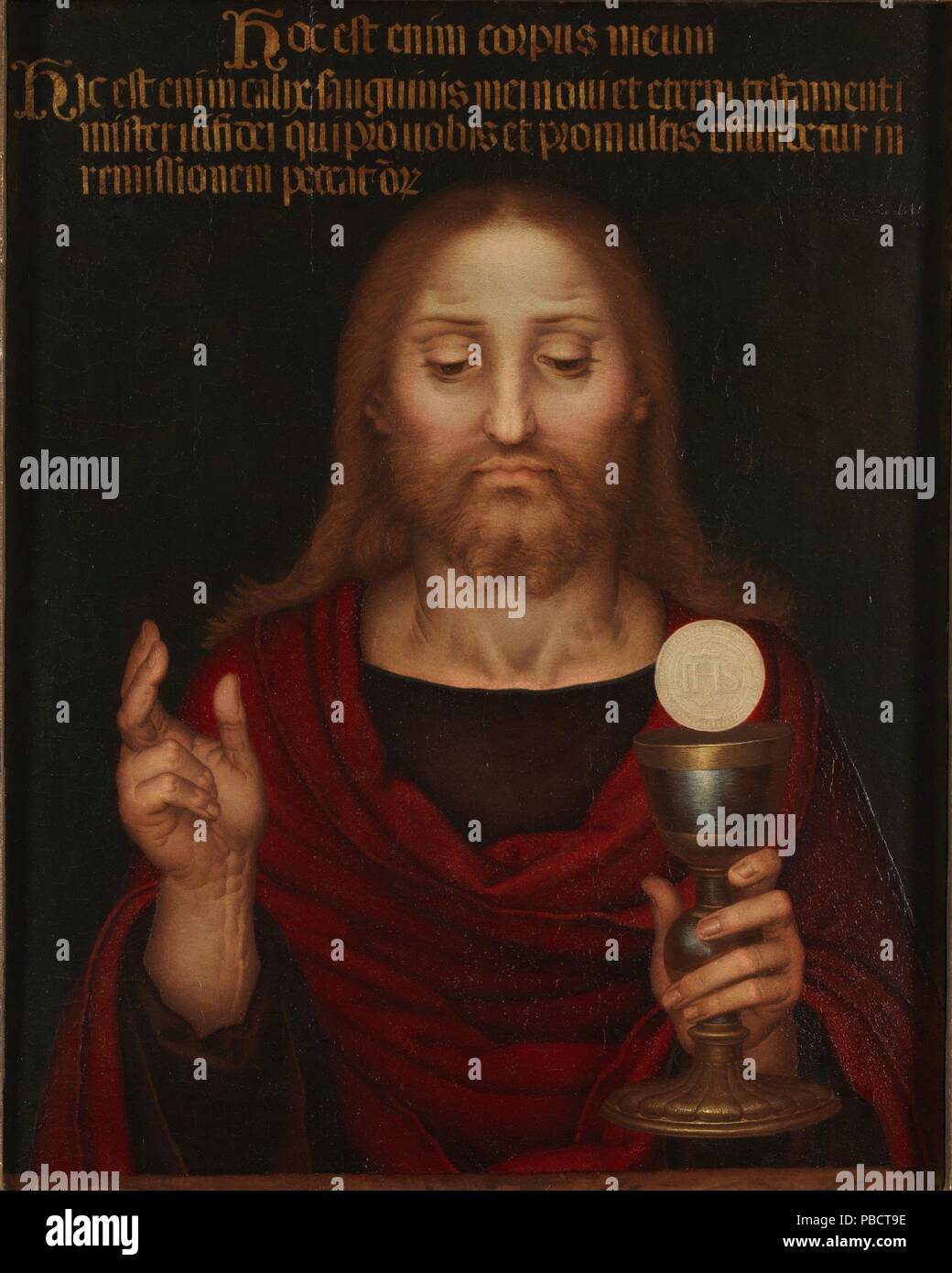 Fernando Yáñez de la Almedina / " il Cristo Eucaristico". 1520 - 1530. Olio su pannello. Museo : Museo del Prado di Madrid, España. Foto Stock